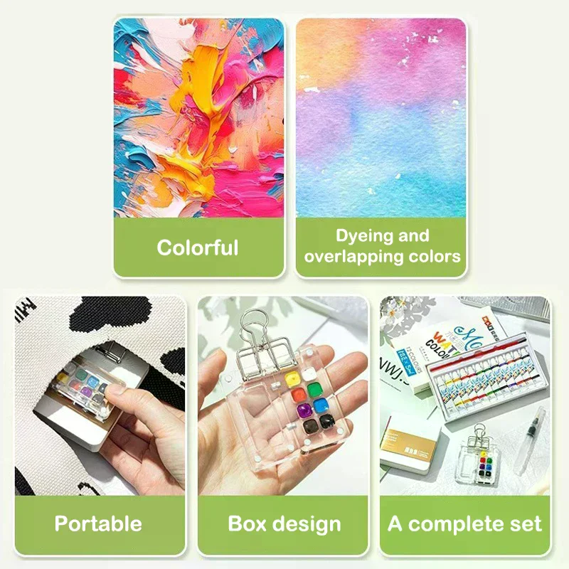 Watercolour Paint Palette Set Mini Pocket Artist Watercolor Paint Palette Travel Sets For Painters Artists Students