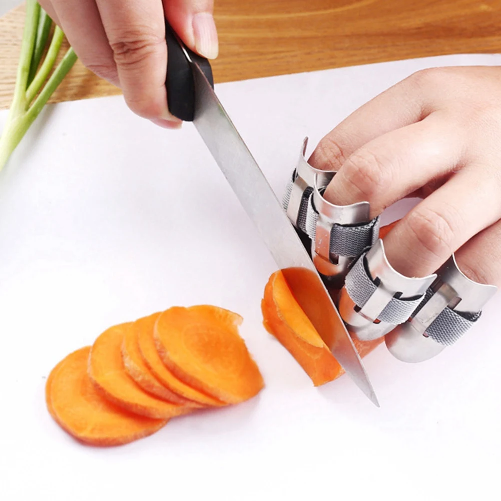 ABZC-Stainless Steel Finger Guard,Finger Protectors Finger Guards For Cutting Food,Multifunctional Finger Hand Protector