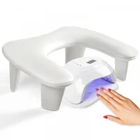 Reposabrazos para uñas, reposabrazos para uñas en forma de U con soportes desmontables, almohada grande para reposamanos de manicura para salón de uñas