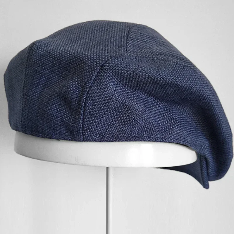 Große Größe Sommer Leinen Solide Newsboy Caps Männer und Frauen Maler Baskenmütze Hüte Erwachsene Casual Lüften Sonnenschutz Erweiterung Hut