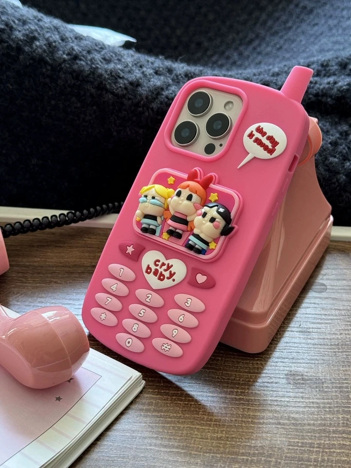 POP CRYBABY The Powerpuff Girls Case Soft Silicone Cover for iPhone 11 12 13 14 15 16 Pro Max - náhled 5