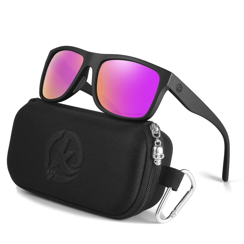 Kdeam polarisierte Sonnenbrille Männer Sport drei dimensionale Marke Logo tr90 quadratische Sonnenbrille ganz schwarz mit Reiß verschluss Fall kd0721 – Detail 27