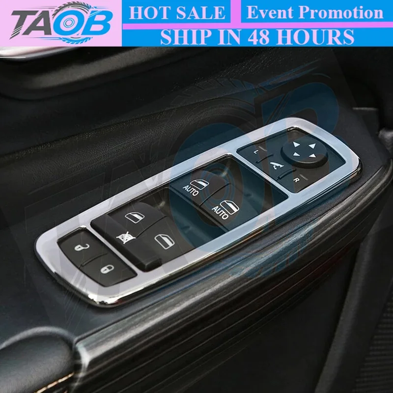 4pcs For Jeep Cherokee KL 2014 15 16 17 2018 ABS Chrome Car Armrest Door Window Glass Lift Switch button frame Panel Cover trim