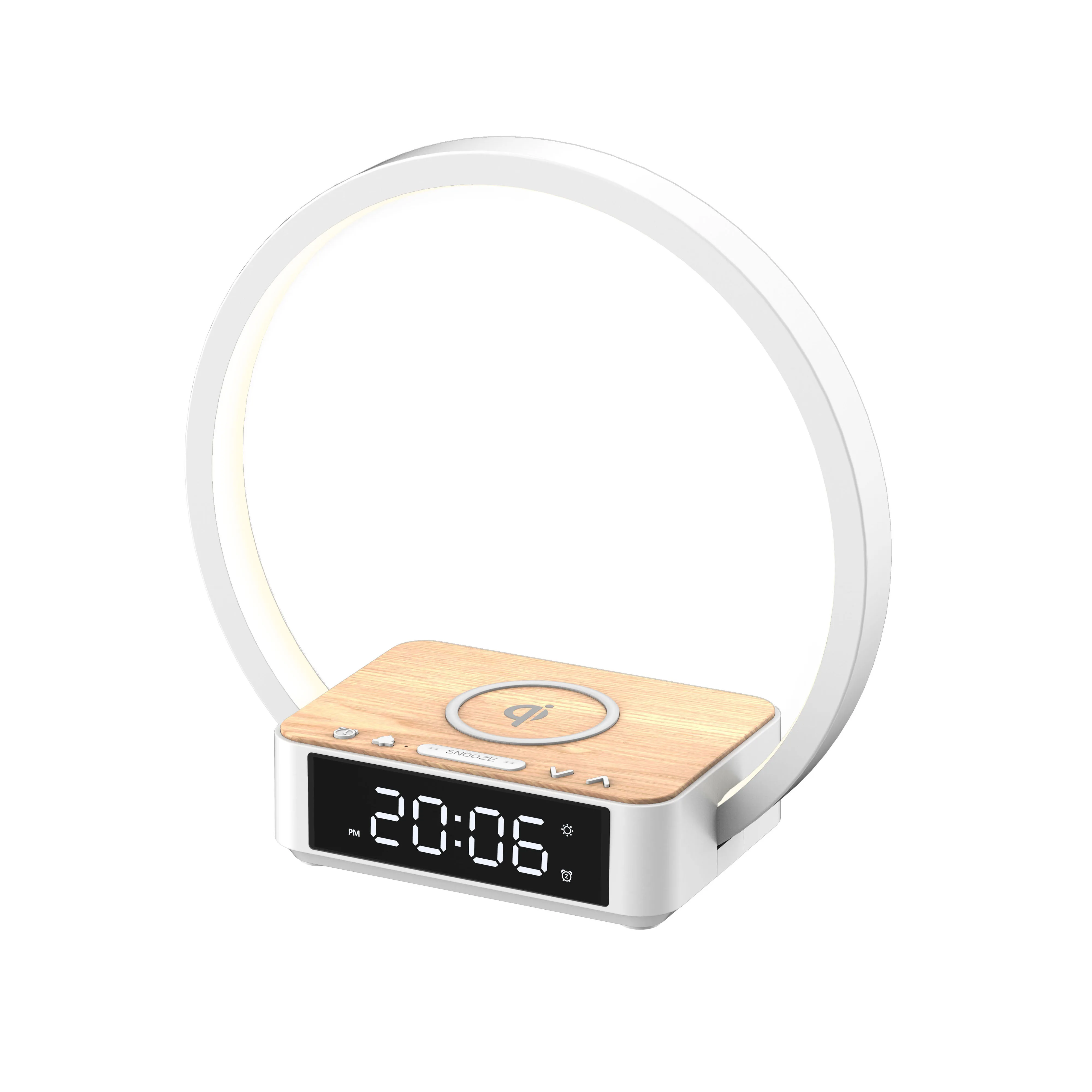 

New Design Touch Control Bedside Lamp Wireless Charger with Alarm Clock