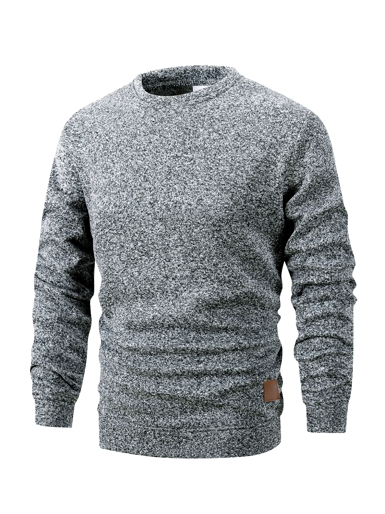 Men's Crew Neck Heather Sweatshirt Autumn Winter Soft Classic Pullover Ribbed Trim Reinforced Stitching Casual Daily Wear