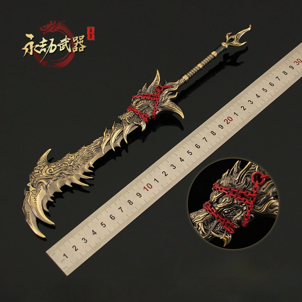 30cm naraka bladepoint exiled estrela lobo brinquedo jogo periférico modelo de metal samurai espada ornamentos coleção artesanato brinquedos presentes brinquedos