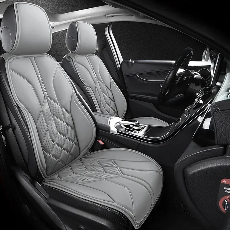 

Universal Style Nappa Leather Car Seat Cover Interior Protector Four Seasons Breathable Automobiles Seat Cushion Mat