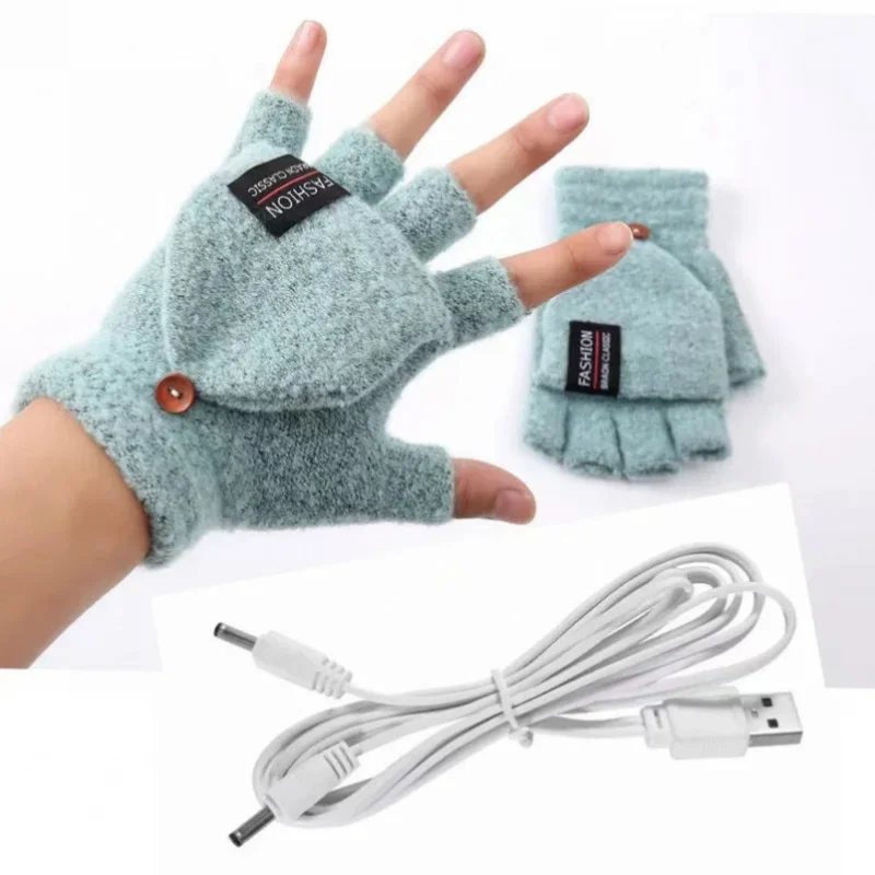 

Electric Heated Gloves Hand Warmers Mittens Heater Rechargeable USB Reusable Winter Warm Heating Laptop for Sports Skiing Gloves