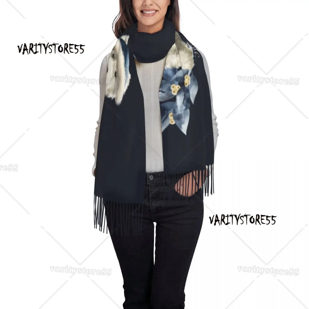 Customized Print Cute West Highland White Terrier Dog Scarf Men Women Winter Warm Scarves Westie Puppy Shawls Wraps