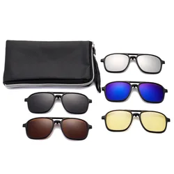 2333A 2 In 1 Polarized Night Vision Optical Magnetic Clip on Sunglasses Frames Clip on Sun Glasses Frame Prescription Eyeglasses