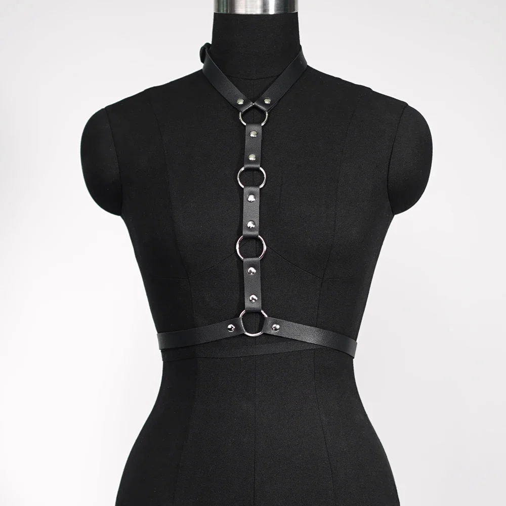 Arnés de lencería de cuero Sexy para mujer, arnés para el cuerpo, cinturón, ropa gótica, tirantes para mujer, ropa fetiche de moda, accesorios para mujer