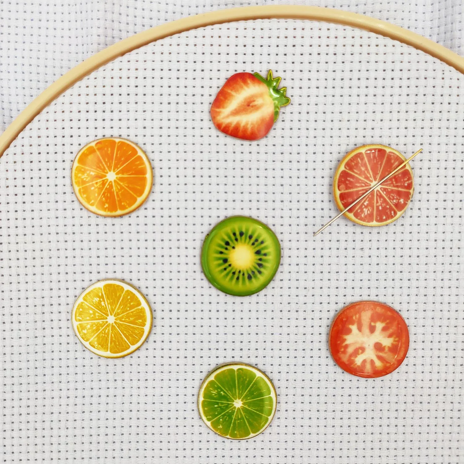 Needle Minder Magnetic Set of 3 Fruit Needle Magnet Pin Holder Cross Stitch Embroidery Project DIY Needle Keeper Finder Sewing
