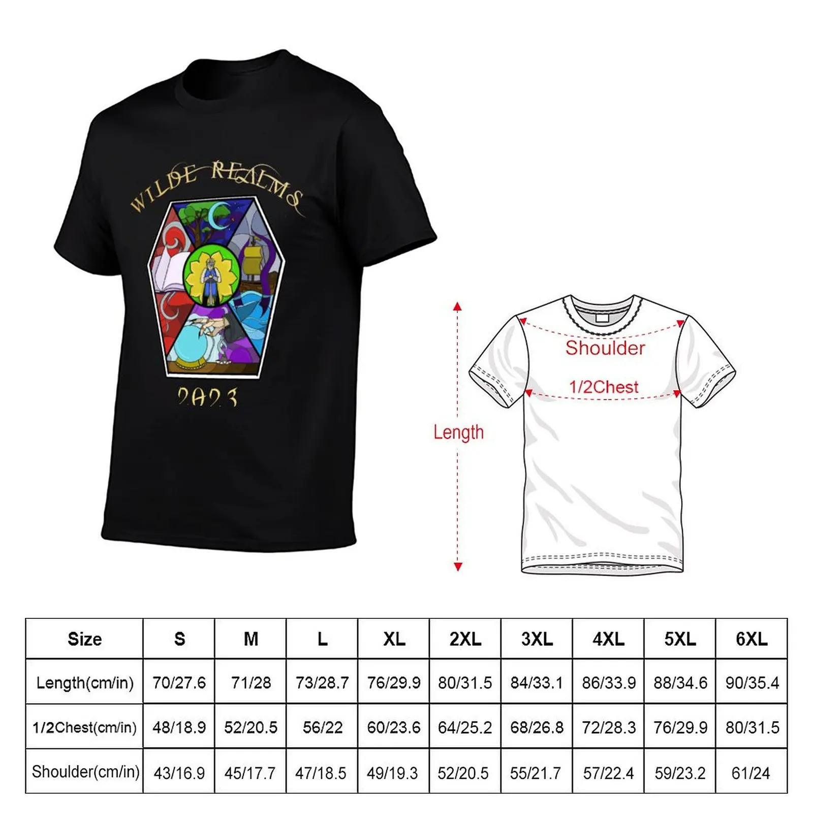 Wilde Realms Five Kingdoms Stained Glass T-Shirt shirts graphic man t shirt summer top oversized t shirt men