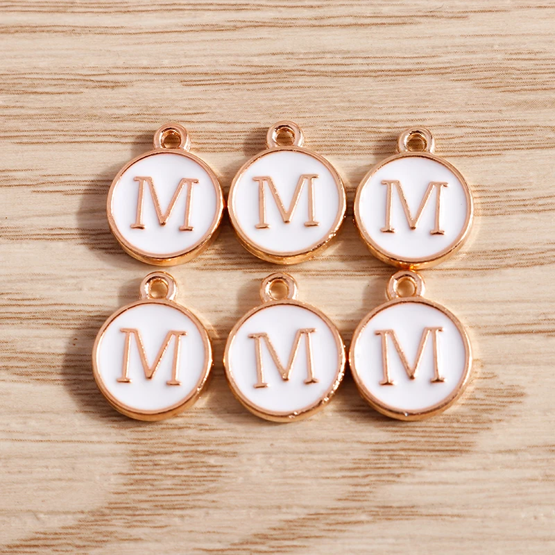 10 teile/los 12*15mm A-Z Brief Emaille Charms für Schmuck Machen Anhänger Halsketten Ohrringe DIY Handgemachte Armbänder handwerk Liefert – Detail 15