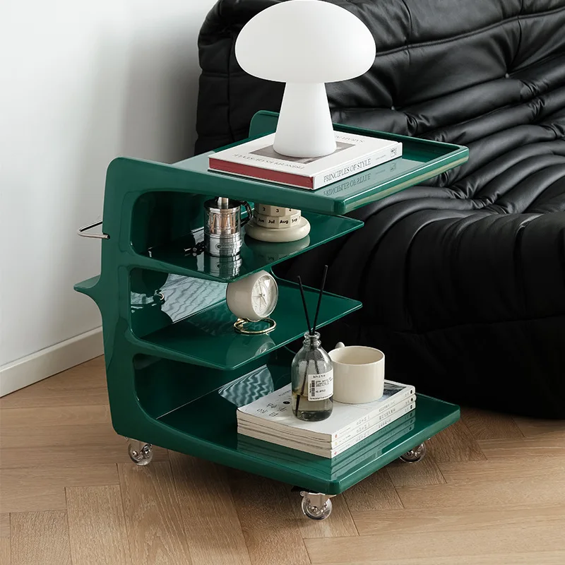 

A few corners on the side of the sofa, medieval trolley, cream wind small coffee table, movable storage side cabinet with