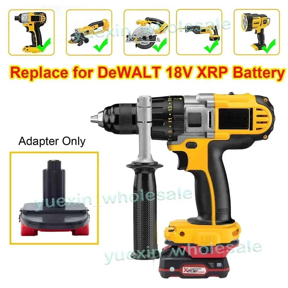 Imagem -02 - Adaptador para Lidl Parkside X20v Equipe Li-ion para Dewalt Substituir para Dewalt 18v Xrp Ni-cd Ni-mh Bateria sem Bateria