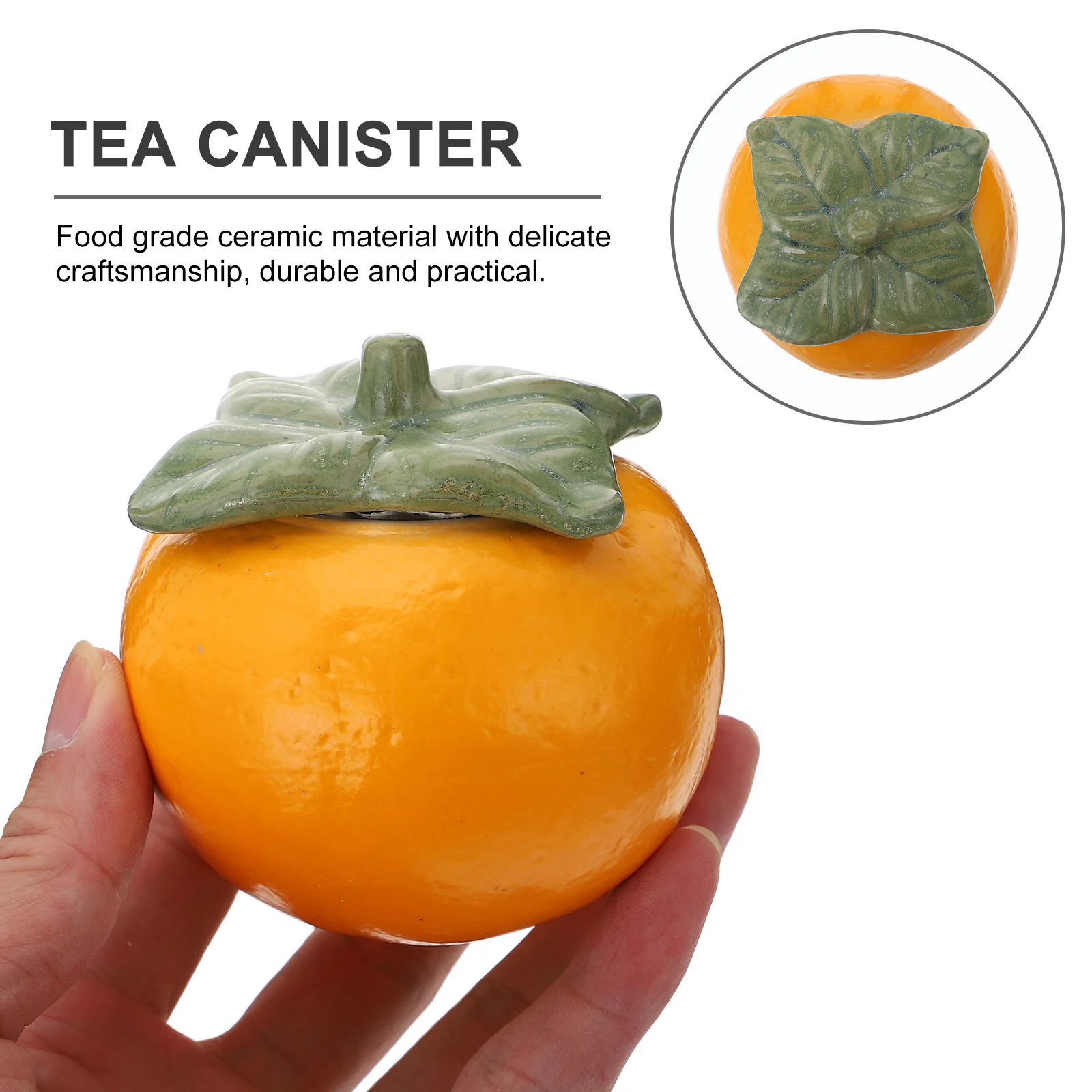 

1Pcs Orange Shape Ceramic Tea Canister Exquisite Food Storage Container Sealing Jar Tea Canister Storage Can Ceramic Jar