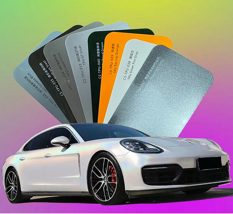 2025 Hoge rekbare TPU Car Wrap Films Lichtgevoeligheid Zwart en rood PPF Hydrofobe voertuigverfbescherming Lichaamspositie