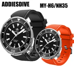 For ADDIESDIVE Men's Luxury Watch NH35 MY-H6 NH35A Movt Strap Band Silicone Replacement Bracelet Belt