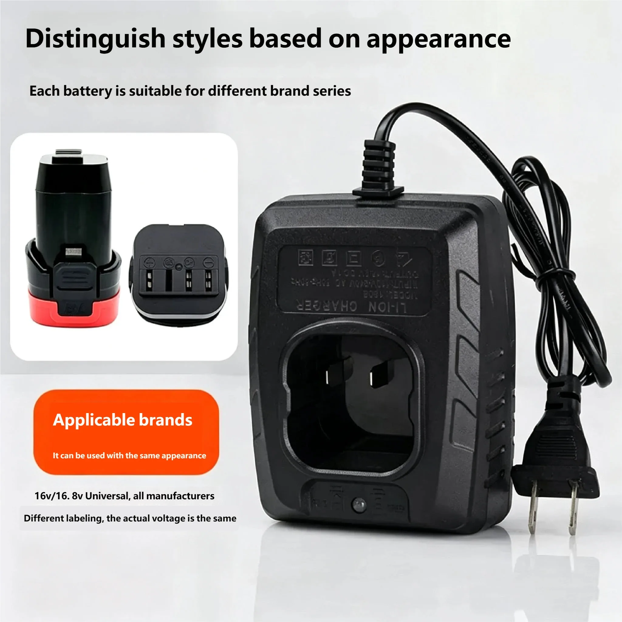 DongKe 16.8V Lithium Battery Charger Square Base Dedicated Electric Charger for 16V Lithium Battery Electric Tool Base Charging