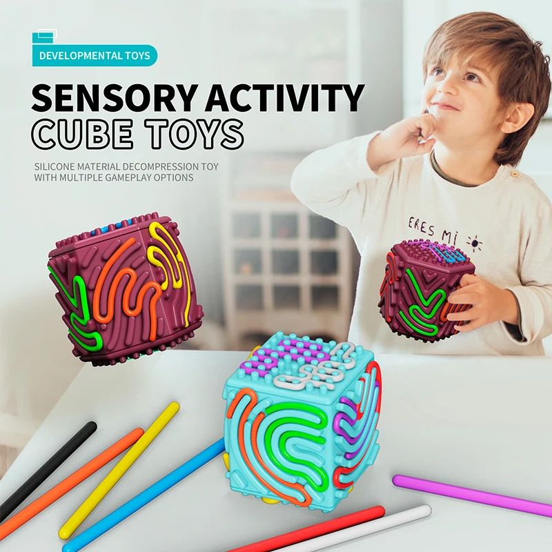 

Стерео многогранная сенсорная доска, силиконовая для детей, доска для занятий моторикой, игрушка Монтессори, расслабляющие игрушки для стресса и путешествий