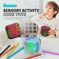 Stereo Multi-faceted Sensory Activity Board Silicone for Kid Busy Board Motor Skills Montessori Toy Relaxing Stress Travel Toys
