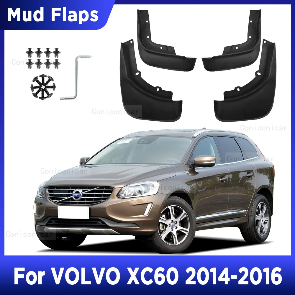 For VOLVO XC60 2014 2015 2016 4pcs Mud Flaps Splash Guard Mudguards MudFlaps Front Rear Fender Auto Styline Car Accessories