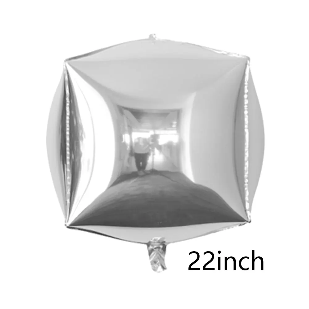22 Zoll Würfel 4D Folienballons Metall Silber Diamant Quadratische Würfelballons für Geburtstag Verlobung Hochzeit Weihnachten Party Dekor – Detail 6