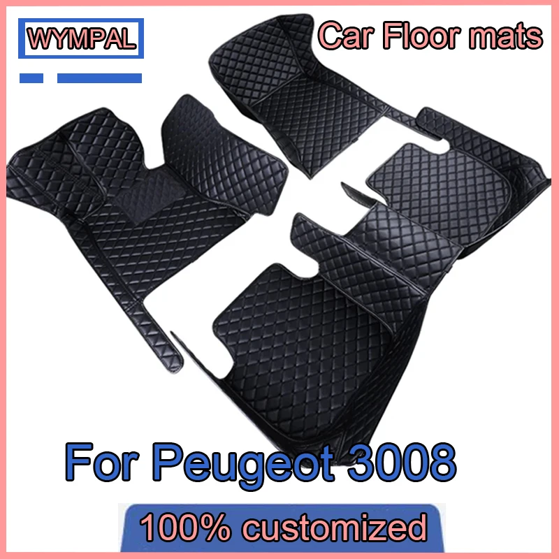 เสื่อปูพื้นรถยนต์หนังหรูหราอัตโนมัติสำหรับ Peugeot 3008 2013 2014 2015 2016 2017 keset mobil ทั้งชุดอุปกรณ์เสริมกันน้ำสำหรับผู้หญิง