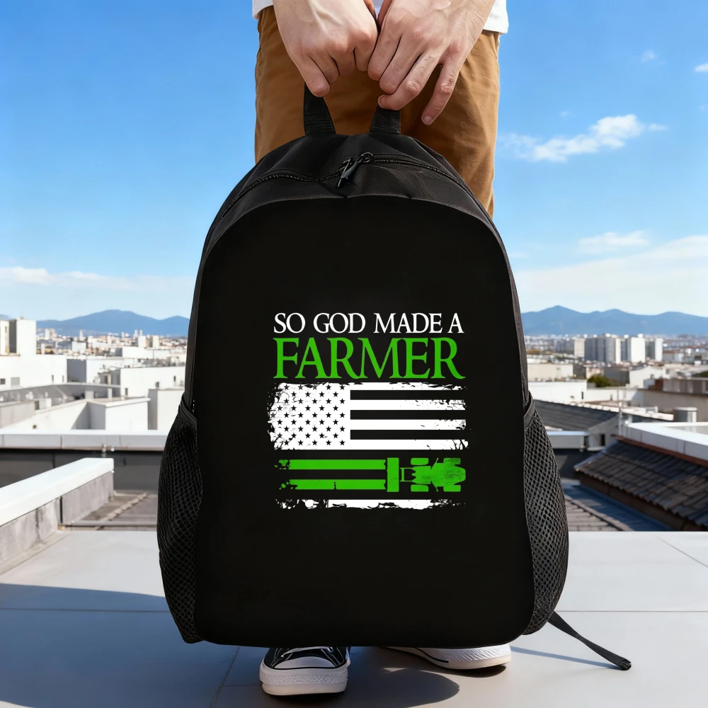 

College Backpacks for Women so God Made a Farmer | Large Capacity, Photography Backpack, Comfortable & Stylish for School, Travel, and Outdoor Activities, Lightweight with Adjustable Straps, Lining, Zip Closure, Ideal for Valentine's Day Gifts