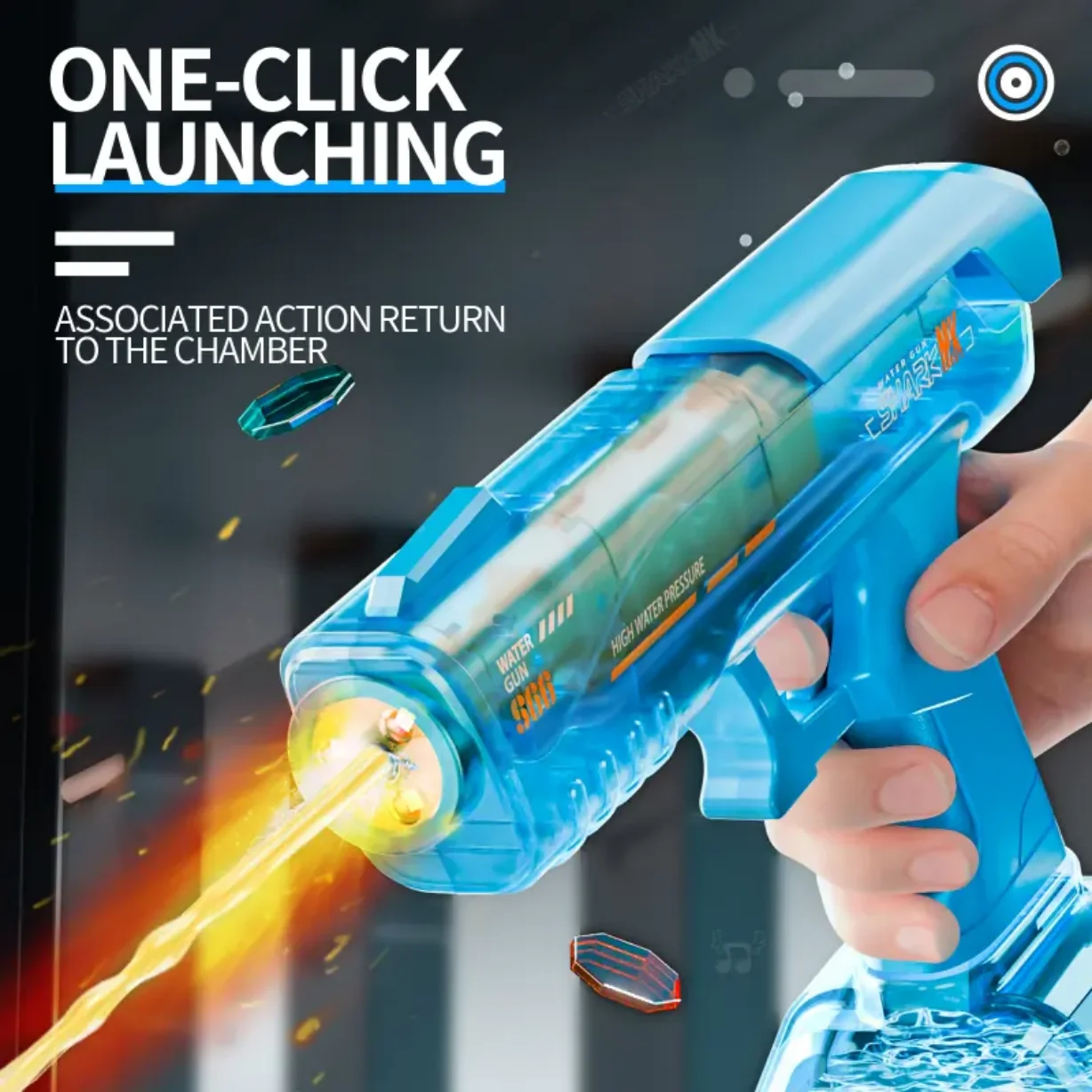 Neue Feuer Elektrische Wasserpistole Spielzeug Große Kapazität Verriegelung Kammer Feuer Explosion Flash Vollautomatische Kontinuierliche Wasserpistole