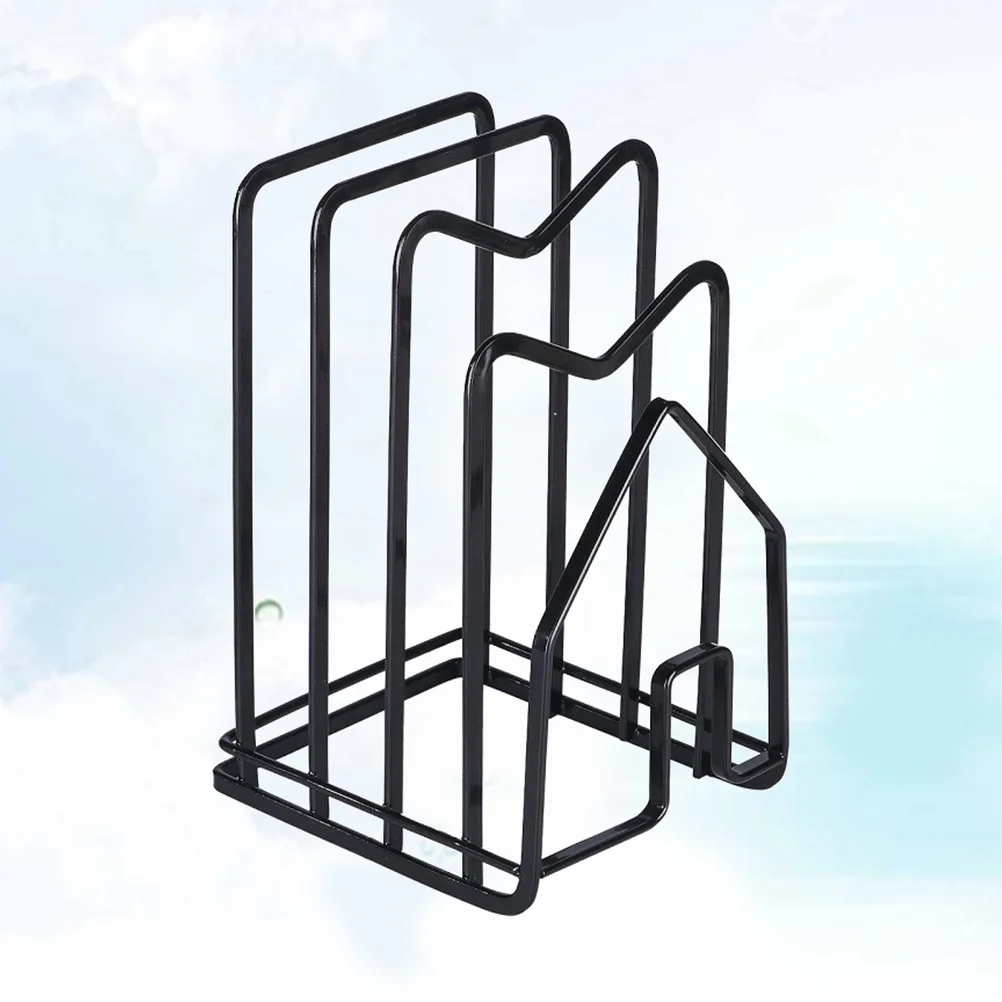 

Pot Cover Holder Cutting Board Rack Iron Kitchen Storage Organizer for Home Restaurant Hotel Pan Holder Rack