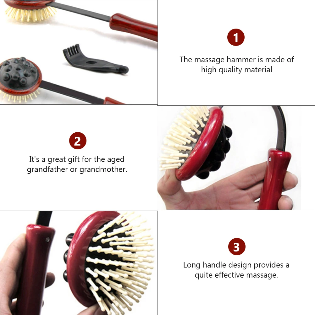 

Portable Back Massager Multifunctional Health Preserving Massager Body Manual Massage Stick Long Handle Suitable Hips Legs Head