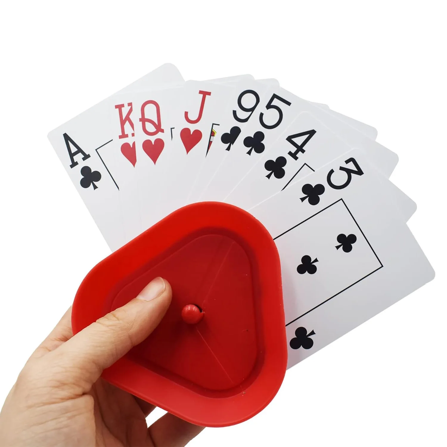 4pcs/set Triangle Shaped Playing Card Holder Lazy Person Poker Seat Board Game Cards Stand For Children Seniors Free Your Hands