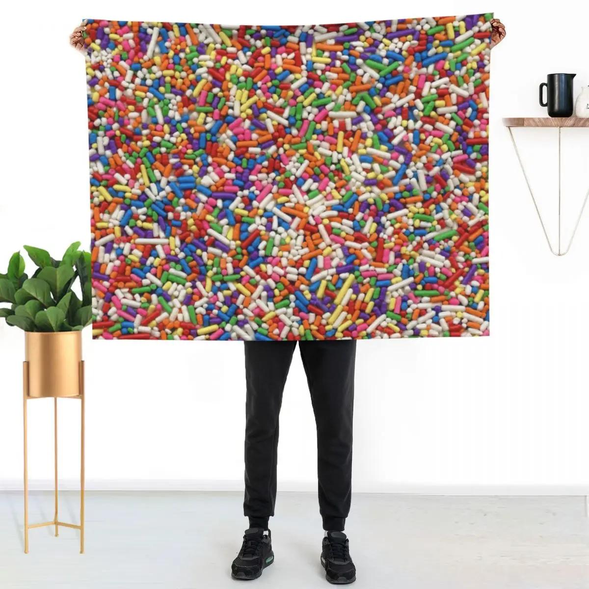 Rainbow Sprinkles Throw Blanket Tourist for sofa Single Luxury Thicken Large Bed linens Blankets
