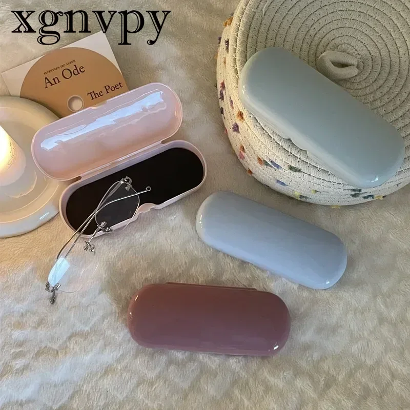 xgnvpy Ins Cream Simple Frame Glasses Case Portable Mini Fresh Student Myopia Spectacles Holder Sunglasses Cover