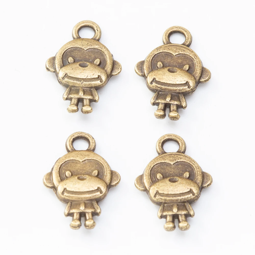 90pieces（monkey）vintage zinc alloy charm metal pendant DIY jewelry discovery making accessories 654