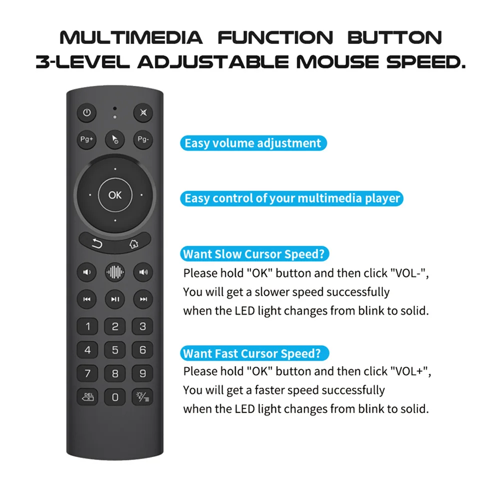 A42T-5Pcs G20S Pro Air Mouse Remote Control For Google Assistant Voice Search Gyro Bluetooth 2.4G Wireless