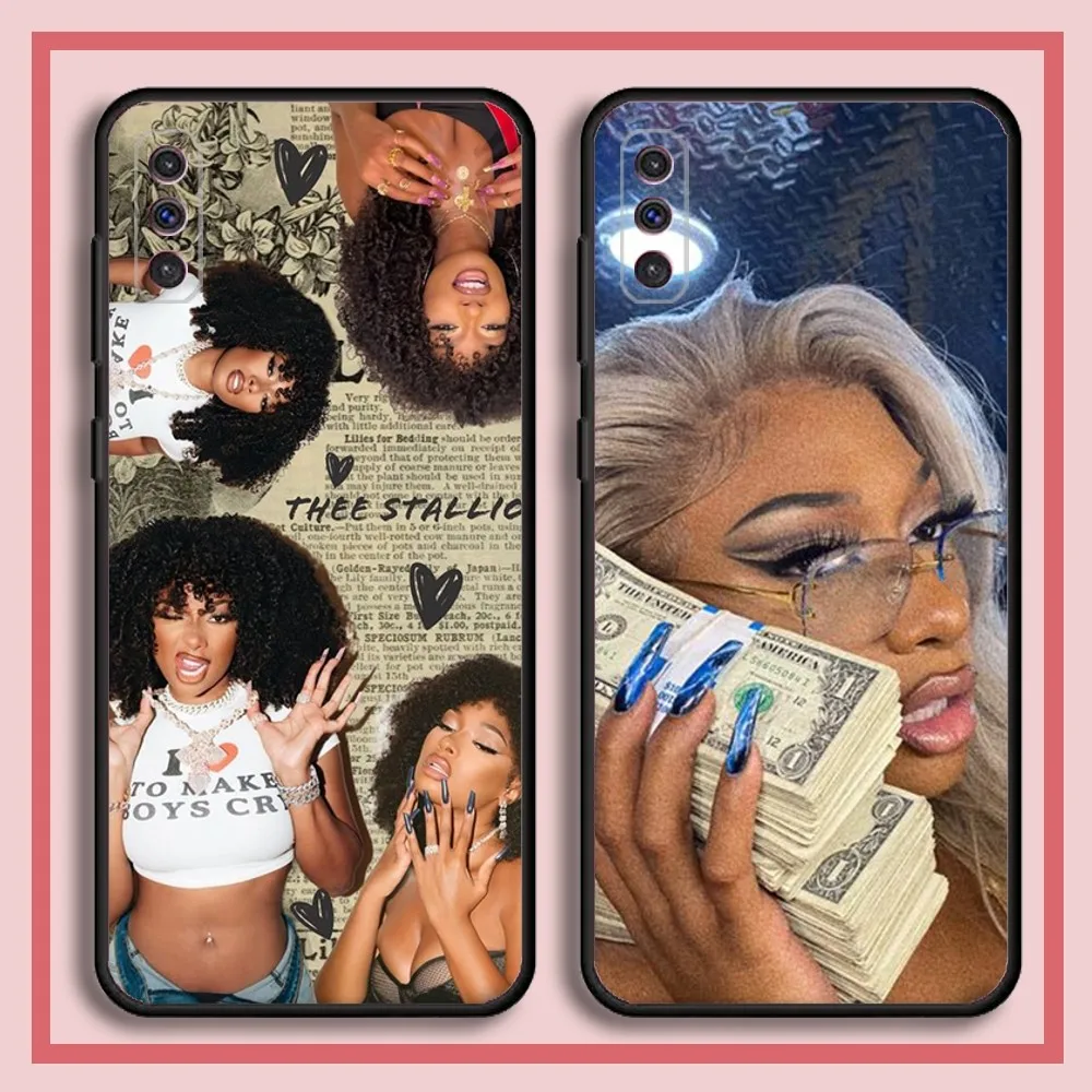 Megan Thee Stallion Rapper Phone Case For Samsung S23,23,22,30,21,10,9,Note20 Ultra,Lite,Ultra,5G,Plus,FE,Black Soft Case