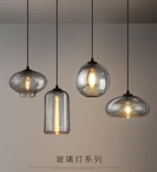 빈티지 애쉬 유리 펜던트 조명, 홈 데코 램프, 거실 산업용 샹들리에 램프, 침실용