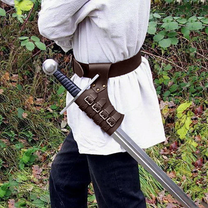 Middeleeuwse Mannen Ridder Zwaard Houder Schede Viking Cosplay Vintage Gesp Schede Zwaard Riem Taille Wapen Kostuum Voor Vrouwen