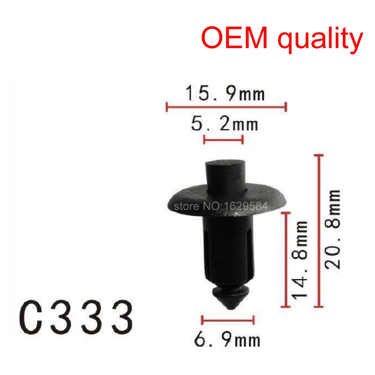 20/100/500x OEM  Liftgate Upper Window moulding Push-Type Retainer  for GM,Saturn 21035345 11517824