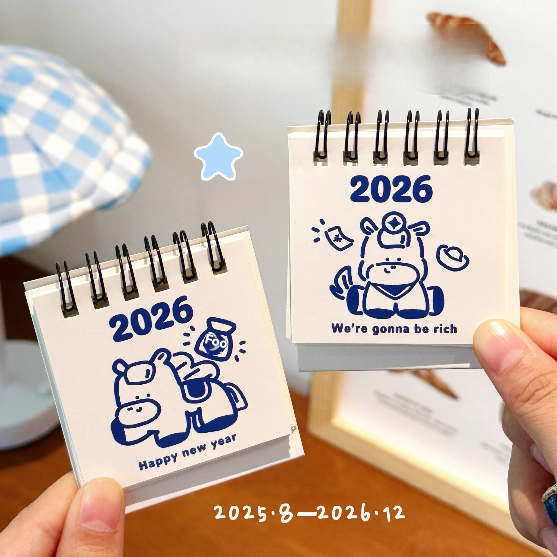 

1/6 Pcs 2026 Creative Small Calendar Office Desktop Ornament Student Decoration Mini Calendar
