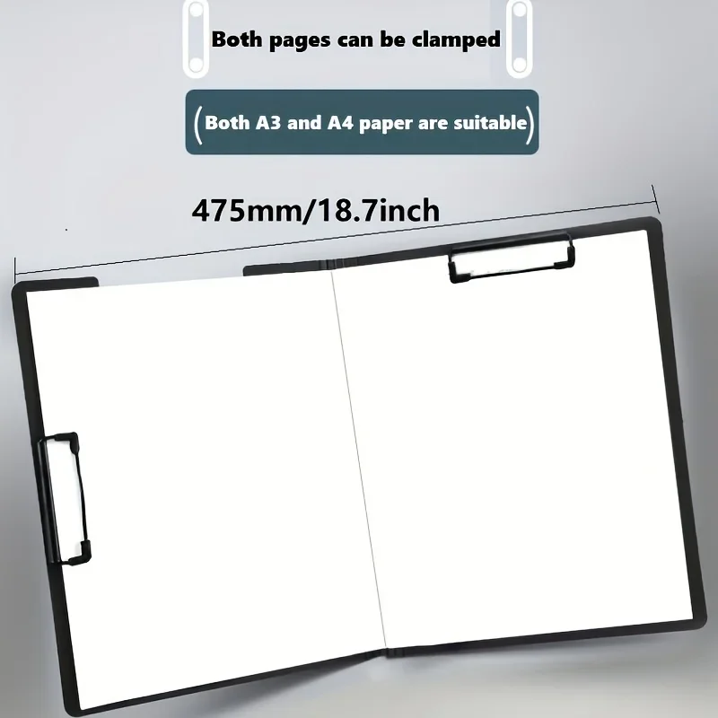 1pc A4 File Folder Clipboard Writing Pad Board Test Paper Document Organizer For Business & School, Stationery & Office Supplies