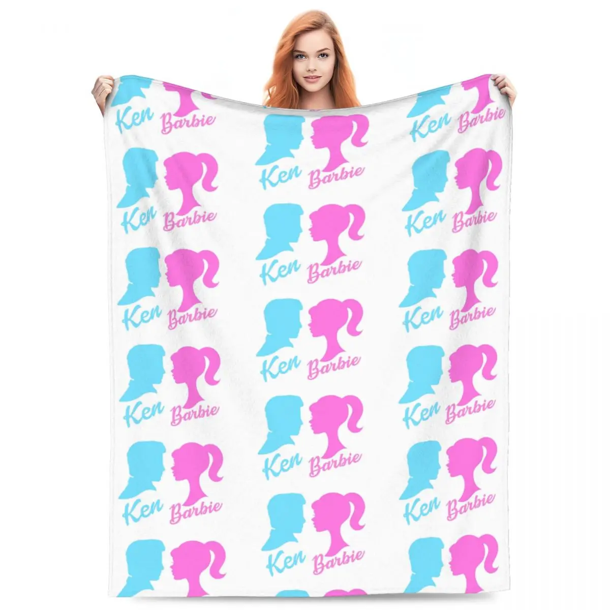 Barbie And Ken Flannel Blanket Soft Warm Throw Blanket for Couch Chair Camping Fashion Bedspread Sofa Bed Cover