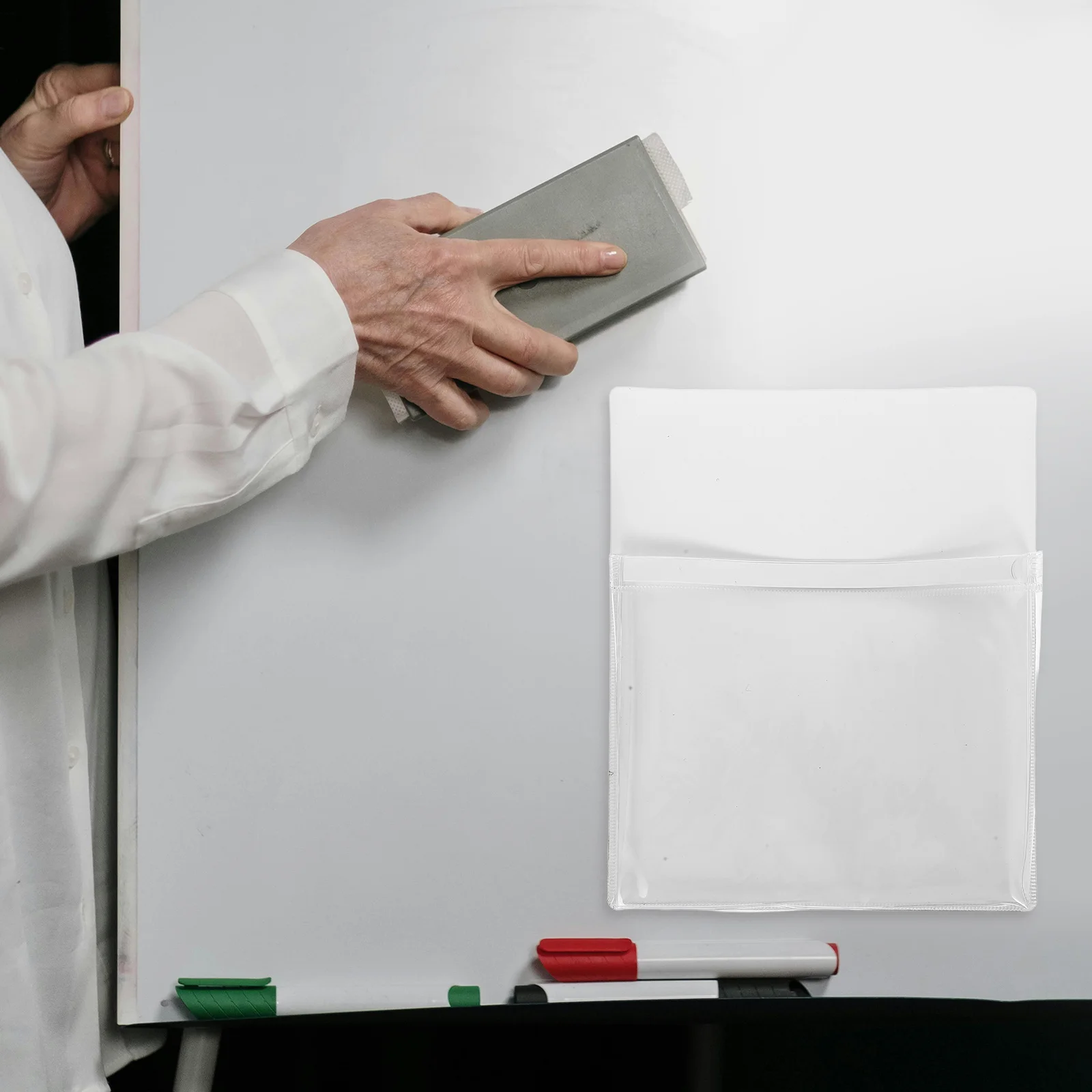 Borsa per documenti magnetica Organizzatore per frigorifero compatto bianco Portapenne per lavagna Scatola portaoggetti per frigorifero Home Office