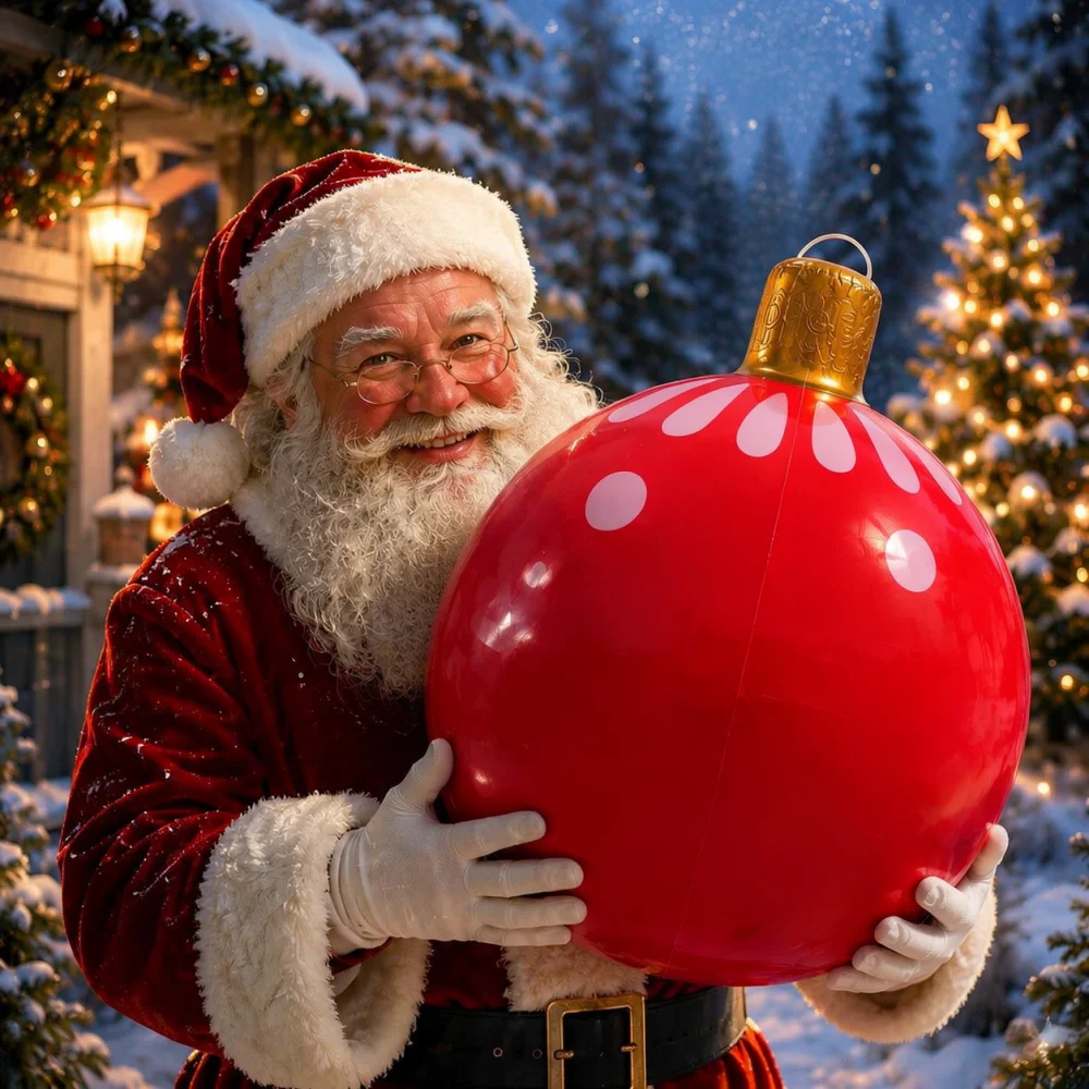 Inflatable Candy Cane Decoration PVC Xmas Ball Ornaments Christmas Party Supplies Festive Hanging Decor Props Set