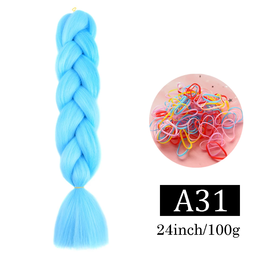 24-Zoll-Jumbo-Zöpfe, Verlängerungen, synthetisches Flechthaar, Afro-Ombre-Farbe, Kanekalon-Haar für Kinder, Zopf