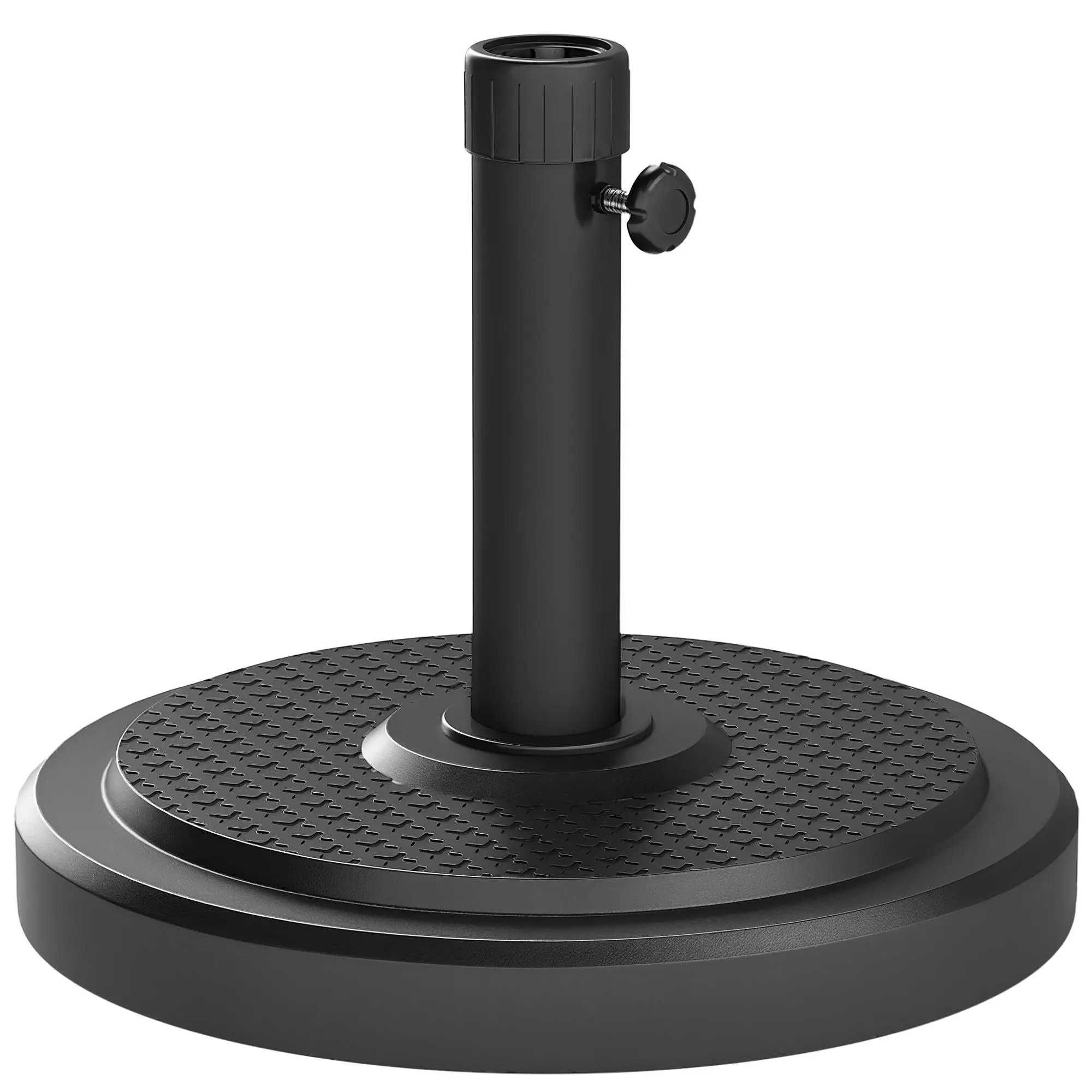 Pied de parasol extérieur 22kg, Ø 48x38.5 cm, pour mât 38/48mm, Noir