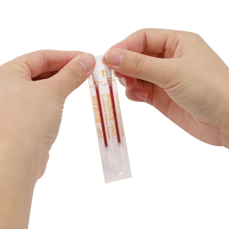50/100 Buah Kapas Yodium Sekali Pakai untuk Pertolongan Pertama Darurat Medis Luar Ruangan, Terbungkus, untuk Perjalanan, Perawatan Memar di Luar Ruangan